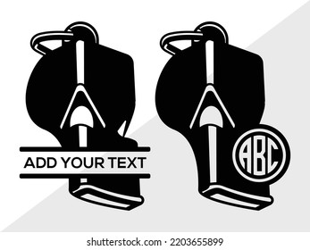 Whistle Monogram SVG Printable Vector Illustration
