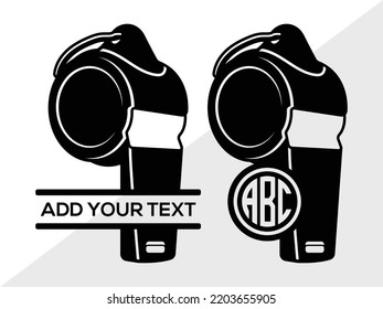 Whistle Monogram SVG Printable Vector Illustration