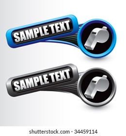 whistle on tilted multi color banners