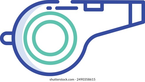 Whistle outline color vector illustration