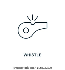 Whistle outline icon. Simple element illustration. Whistle icon in outline style design from sport equipment collection. Can be used for web, mobile and print. web design, apps, software, print.