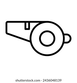 Whistle outline vector icon isolated on white background. Whistle line icon for web, mobile and ui design