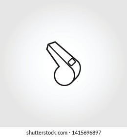 Whistle outline vector icon on white background