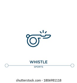 whistle outline vector icon. simple element illustration. whistle outline icon from sport concept. can be used for web and mobile
