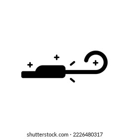 Whistle party black color icon