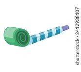 Whistle party blower icon cartoon vector. Festive celebrate. Colorful decoration