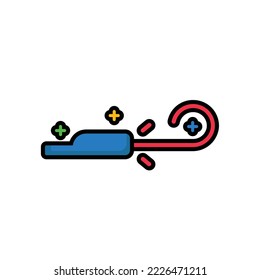 Whistle party linear color icon