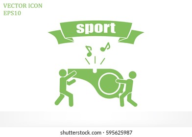 whistle and people icon 