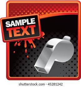 whistle red and black halftone grungy template