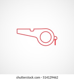 Whistle Red Line Icon On White Background