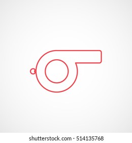 Whistle Red Line Icon On White Background