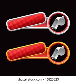 whistle red tilted banners
