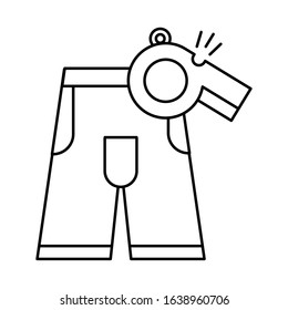 whistle refeere accessory and pants vector illustration design