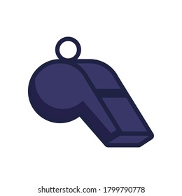 whistle referee accessory line and fill style icon vector illustration design