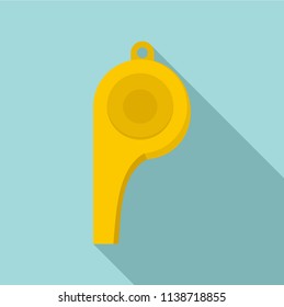 Whistle referee icon. Flat illustration of whistle referee vector icon for web design