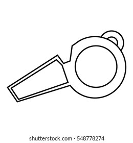 Whistle of referee icon. Outline illustration of whistle of referee vector icon for web