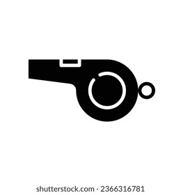 Whistle referee sport icon. Outdoor emergency loud sound as sports equipment. Solid, Glyph style pictogram. vector illustration. Design on white background. EPS 10