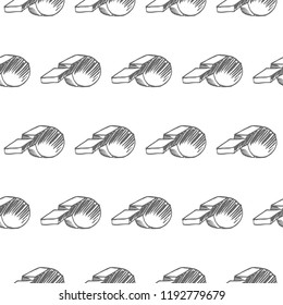 whistle seamless pattern on white background, vector illustration