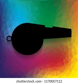 Whistle sign. Vector. Flat style black icon on white.