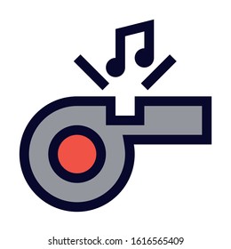 Whistle. Simple Vector Color Icon.