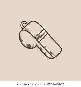 Whistle sketch icon.
