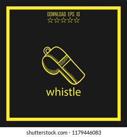 whistle sketch vector icon
