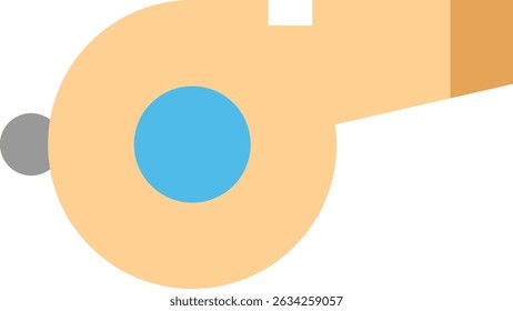 A whistle is a small device that produces a sharp sound when blown, commonly used by referees, coaches, or for signaling, safety alerts, and attention in sports or emergencies.

