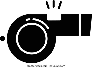 Whistle solid glyph vector illustration