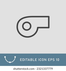 whistle for sport editable stroke, logo, flat vector icon for apps and websites. Editable File EPS10