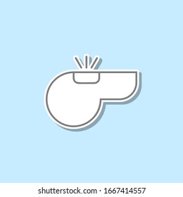 Icono de la etiqueta del silbato. Línea delgada simple, contorno vectorial de iconos web para ui y ux, sitio web o aplicación móvil
