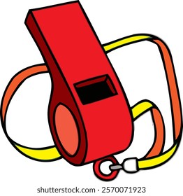 A whistle vector commonly used for warnings in matches and other activities.