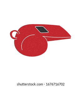whistle vector design. digital hand drawn style. gain texture