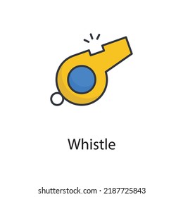 Whistle vector filled outline Icon Design illustration. Sports And Awards Symbol on White background EPS 10 File