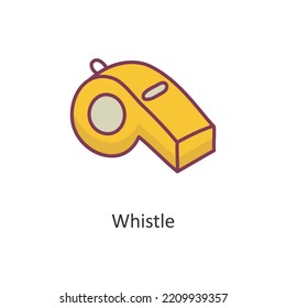Whistle Vector Filled outline Icon Design illustration. Workout Symbol on White background EPS 10 File