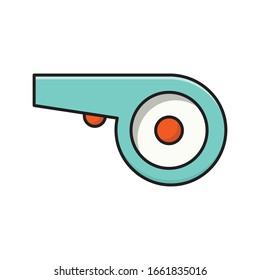 whistle vector flat color icon 