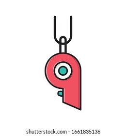 whistle vector flat color icon 