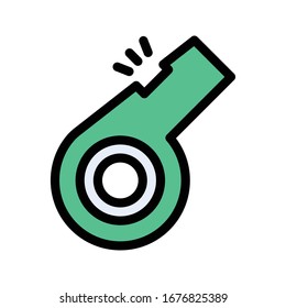 whistle vector flat color icon 