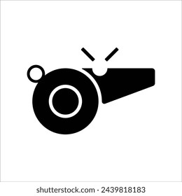 Icono de glifo de vector de silbido aislado sobre fondo blanco