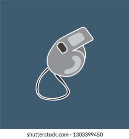 whistle vector. hand drawn icon. editable stroke.
