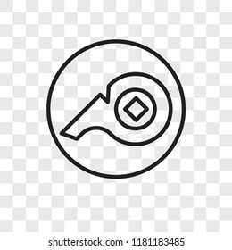 Whistle vector icon isolated on transparent background, Whistle logo concept