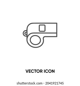 Whistle vector icon. Modern, simple flat vector illustration for website or mobile app.Referee whistle symbol, logo illustration. Pixel perfect vector graphics	