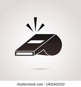 Whistle vector icon on white background.