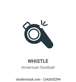 Whistle vector icon on white background. Flat vector whistle icon symbol sign from modern american football collection for mobile concept and web apps design.