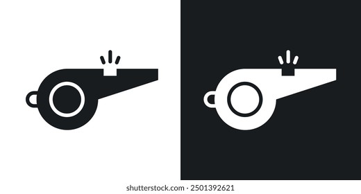 whistle vector icon set in black color.