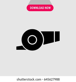 Whistle Vector Icon,  Special device held to the lips symbol. Simple, modern flat vector illustration for mobile app, website or desktop app 