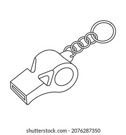 Whistle vector icon.Outline vector icon isolated on white background whistle.