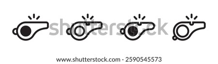 Whistle vector icons. Minimalist Whistle Icon Collection