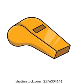 Whistle vector illustration, whistle clip art, yellow whistle flat icon