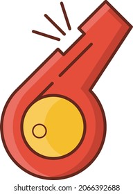 whistle Vector illustration on a transparent background. Premium quality symbols.Vector line flat color icon for concept and graphic design.