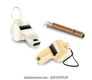 Whistle vector illustration, realistic design theme. EPS10